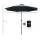 Outsunny 3(m) Tilting Parasol Garden Umbrellas, Outdoor Sun Shade with 8 Ribs, Tilt and Crank Handle for Balcony, Bench, Garden,