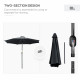 Outsunny 3(m) Tilting Parasol Garden Umbrellas, Outdoor Sun Shade with 8 Ribs, Tilt and Crank Handle for Balcony, Bench, Garden,