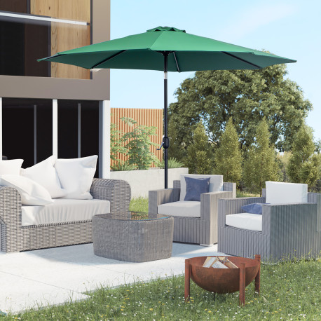Outsunny 3(m) Tilting Parasol Garden Umbrellas, Outdoor Sun Shade with 8 Ribs, Tilt and Crank Handle for Balcony, Bench, Garden,