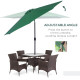 Outsunny 3(m) Tilting Parasol Garden Umbrellas, Outdoor Sun Shade with 8 Ribs, Tilt and Crank Handle for Balcony, Bench, Garden,