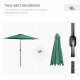 Outsunny 3(m) Tilting Parasol Garden Umbrellas, Outdoor Sun Shade with 8 Ribs, Tilt and Crank Handle for Balcony, Bench, Garden,