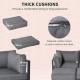 Outsunny Garden Daybed, 6 Piece Outdoor Sectional Sofa Set, Aluminum Patio Conversation Furniture Set with Coffee Table, Footsto