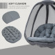 Outsunny Hanging Egg Chair, Folding Texteline Swing Hammock with Side Pocket, Cushion and Stand for Indoor Outdoor, Patio Garden