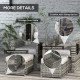Outsunny Rattan Sun Lounger w/ Storage Tea Table &amp; Footstools, Grey