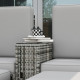 Outsunny Rattan Sun Lounger w/ Storage Tea Table &amp; Footstools, Grey