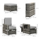 Outsunny Rattan Sun Lounger w/ Storage Tea Table &amp; Footstools, Grey