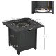 Outsunny Rattan-style Propane Gas Fire Pit Table with 40,000 BTU Burner, Square Smokeless Firepit Patio Heater with Thermocouple