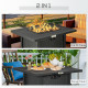 Outsunny Rattan-style Propane Gas Fire Pit Table with 40,000 BTU Burner, Square Smokeless Firepit Patio Heater with Thermocouple