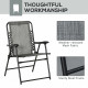 Outsunny Set of 6 Patio Folding Chair Set, Garden Portable Outdoor Chairs with Armrest and Breathable Mesh Fabric Seat and Backr