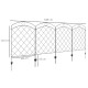 Outsunny Steel Decorative Outdoor Picket Fence Panels Set of 4, Black