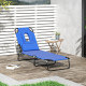 Outsunny Reading Hole Sun Lounger - Blue