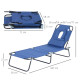 Outsunny Reading Hole Sun Lounger - Blue