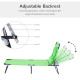 Outsunny Outdoor Foldable Sun Lounger, 4 Level Adjustable Backrest Reclining Sun Lounger Chair with Pillow and Reading Hole, Gre