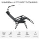 Outsunny Folding Zero Gravity Sun Lounger, with Sun Canopy - Black