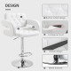 PU Leather Upholstered Swivel Bar Stool, Height Adjustable with Back, Armrest, Footrest, Beige