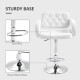 PU Leather Upholstered Swivel Bar Stool, Height Adjustable with Back, Armrest, Footrest, Beige