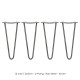 4 x 12&quot; Hairpin Legs - 2 Prong - 10mm - Raw Steel