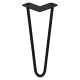 4 x 12&quot; Hairpin Legs - 2 Prong - 12mm - Black