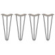 4 x 12&quot; Hairpin Legs - 3 Prong - 10mm - Raw Steel