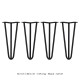4 x 12&quot; Hairpin Legs - 3 Prong - 12mm - Black