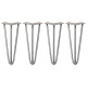 4 x 12&quot; Hairpin Legs - 3 Prong - 12mm - Raw Steel
