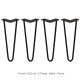 4 x 14&quot; Hairpin Legs - 2 Prong - 12mm - Black