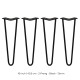 4 x 16&quot; Hairpin Legs - 2 Prong - 12mm - Black