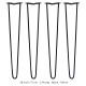 4 x 28&quot; Hairpin Legs - 2 Prong - 10mm - Black