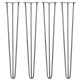 4 x 28&quot; Hairpin Legs - 3 Prong - 12mm - Raw Steel
