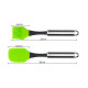 26 cm Silicone Spatula and Pastry Brush Set with Metal Handle - Green