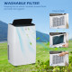 14000 BTU Air Conditioning Unit, 3-in-1 Portable Air Conditioner, Dehumidifier, Cooling Fan with 3 Speeds, Remote Control, LED D