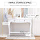 Console Table Modern Sofa Side Desk with Storage Shelves Drawers for Living Room Entryway Bedroom Ivory White