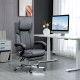 High Back Computer Desk Chair, Executive Office Chair with Adjustable Headrest, Footrest, Reclining Back, Dark Grey