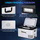 Outsunny 12V Car Refrigerator w/ LED Light &amp; Foldable Handles, 25L Portable Compressor Cooler, Fridge Freezer with 12/24V DC and