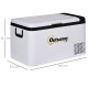 Outsunny 12V Car Refrigerator w/ LED Light &amp; Foldable Handles, 25L Portable Compressor Cooler, Fridge Freezer with 12/24V DC and
