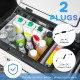 Outsunny 12V Car Refrigerator w/ LED Light &amp; Foldable Handles, 25L Portable Compressor Cooler, Fridge Freezer with 12/24V DC and