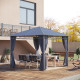 Outsunny 3 x 3(m) Hardtop Gazebo Canopy with Polycarbonate Roof, Permanent Pavilion Garden Gazebo with Curtains for Patio, Deck,