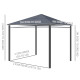 Outsunny 3 x 3(m) Hardtop Gazebo Canopy with Polycarbonate Roof, Permanent Pavilion Garden Gazebo with Curtains for Patio, Deck,