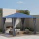 Outsunny 3 x 3.6m Hardtop Gazebo Canopy with Polycarbonate Roof, Permanent Pavilion Garden Gazebo with Curtains for Patio, Deck,