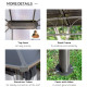Outsunny 3 x 3.6m Hardtop Gazebo Canopy with Polycarbonate Roof, Permanent Pavilion Garden Gazebo with Curtains for Patio, Deck,