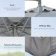 Outsunny 3(m) Garden Parasol Sun Shade Banana Umbrella Cantilever with Crank Handle, Cross Base Dark Grey