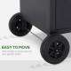 Outsunny 4+1 Burner Gas BBQ Grill, Outdoor Barbecue Trolley with Wheels, Warming Rack, Side Shelves, Cabinet, Thermometer for Ga