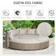 Outsunny 5 Pieces Outdoor PE Rattan Round Garden Daybed with Cushions, Aluminium Patio Furniture Set Lounge Chair Conversation S