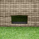 Outsunny 5 Pieces Outdoor PE Rattan Round Garden Daybed with Cushions, Aluminium Patio Furniture Set Lounge Chair Conversation S