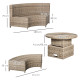 Outsunny 5 Pieces Outdoor PE Rattan Round Garden Daybed with Cushions, Aluminium Patio Furniture Set Lounge Chair Conversation S