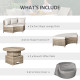 Outsunny 5 Pieces Outdoor PE Rattan Round Garden Daybed with Cushions, Aluminium Patio Furniture Set Lounge Chair Conversation S