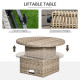 Outsunny 5 Pieces Outdoor PE Rattan Round Garden Daybed with Cushions, Aluminium Patio Furniture Set Lounge Chair Conversation S