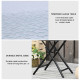 Outsunny Foldable Garden Table, Round Folding Table with Glass Tabletop and Safety Buckle for Patio, Garden, Outdoor, Indoor, Bl