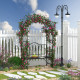 Outsunny Garden Metal Arch Bench Outdoor Patio Rose Trellis Arbour Pergola for Climbing Plant Antique Style 2-Seater Chair, Blac