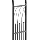 Outsunny Garden Metal Arch Bench Outdoor Patio Rose Trellis Arbour Pergola for Climbing Plant Antique Style 2-Seater Chair, Blac